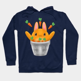 Bunny in a bucket, cute rabbit in a bucket with carrots Hoodie